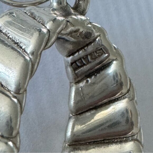 E&L Twist Textured Sterling Silver Electroform Earrings Israel 2.5” long - Picture 10 of 11